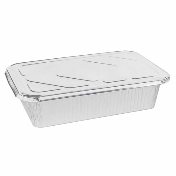 VeZee 9" x 13" Half Size Aluminum Foil Pans with Aluminum Lids | Disposable Food Storage Containers, Catering Trays & Bakeware: 10 Count