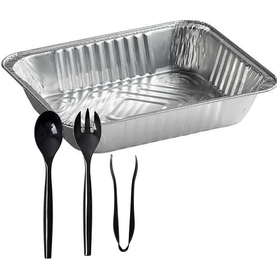 Half Size Deep Aluminum Disposable Only Pans Qty 30