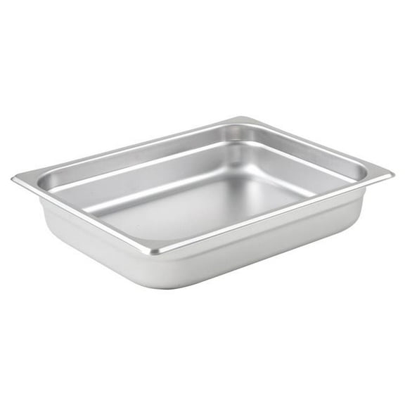 Winco SPJP-202 Anti-Jam Steam Pan, 23 Gauge - Stainless Steel - Half, 2.5 in.