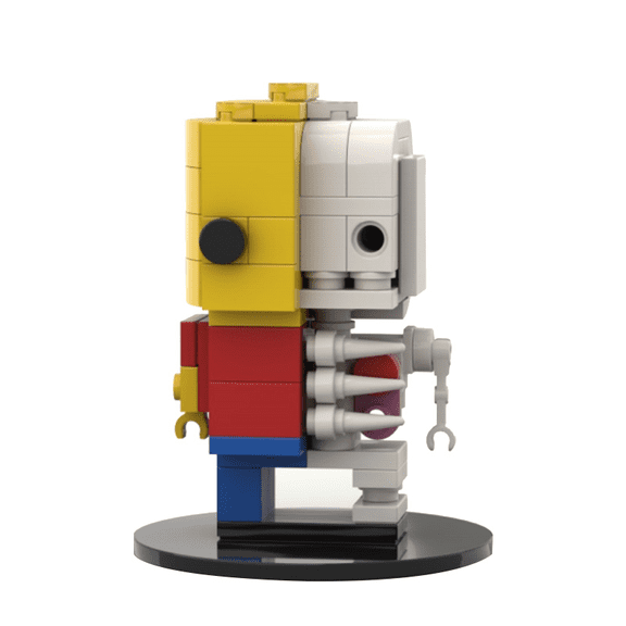 Half Skeleton Character Building Blocks Set, DIY Assembly Brick Figure Model, Creative Desktop Collectible Building Toy