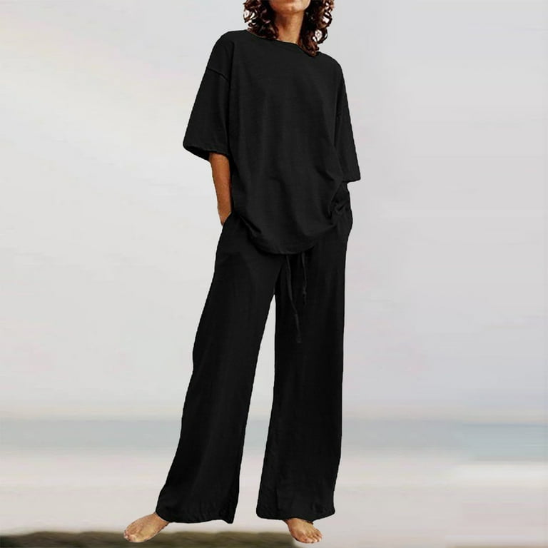 Casual Solid O Neck Half Sleeve Two Pieces Casual Solid O Neck Half Sleeve Two Pieces