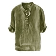 thumbnail image 1 of Half Sleeve Men Solid Color Round Neck Blouse Summer Male Tops, 1 of 2
