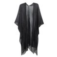 thumbnail image 1 of Half Sleeve Solid Color Women Shawl Open Front Tassel Sunscreen Summer Thin Bikini Cover Up Shawl Beachwear, 1 of 7