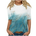 thumbnail image 1 of Half Sleeve T Shirts for Women Plus Size S-3XL Floral Printed Crew Neck Graphic Tee Tshirts Summer Casual Tops (3X-Large, White 04), 1 of 5