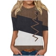 thumbnail image 1 of Half Sleeve T Shirts for Women Plus Size S-3XL Floral Printed Crew Neck Graphic Tee Tshirts Summer Casual Tops (X-Large, Brown), 1 of 5