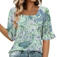 thumbnail image 1 of Half Sleeve Top for Women Summer Dressy Casual Tunic Top, Limited Time Clearance Under 10 Dollars #11, 1 of 6