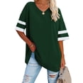 thumbnail image 1 of Half Sleeve V Neck Casual Oversized Women's T-shirt, 1 of 3