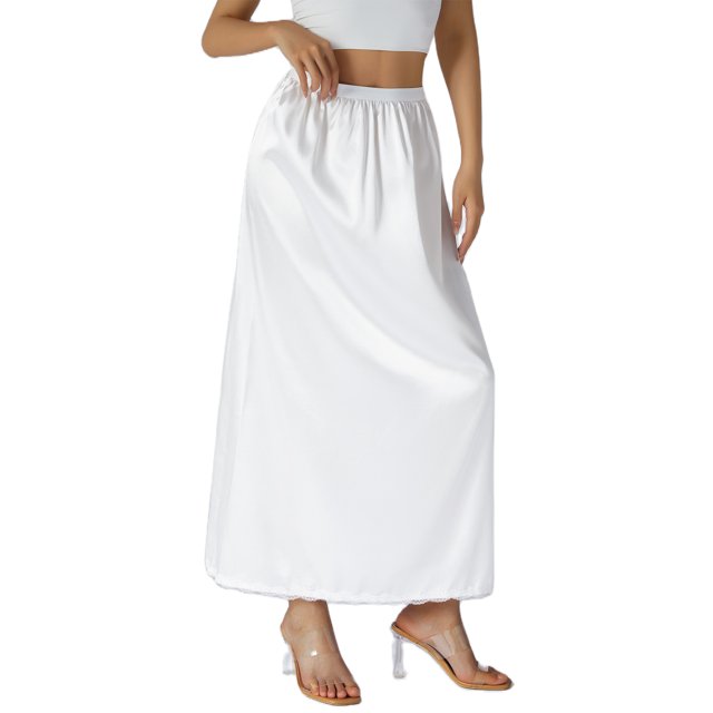 Half Slip Lace Long Oversized Underskirt Women's Satin Half Slip Half Slips for Under Dresses