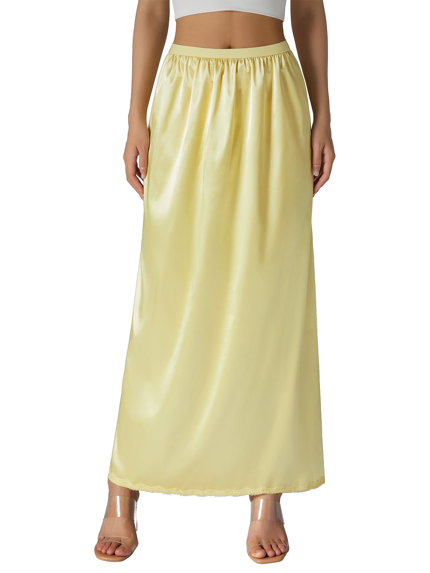 Half Slip Lace Long Underskirt Women's Satin Half Slip Half Slips