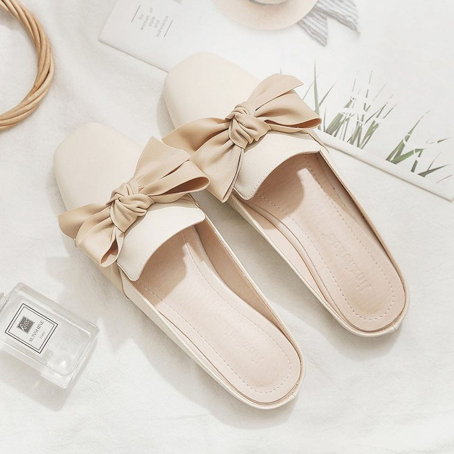 Half Slippers Female Summer Shoes Leisure Flats Slippers Sandals Outside Mules Shoe Beige Slides Flip Flop Color D Size 38 Walmart