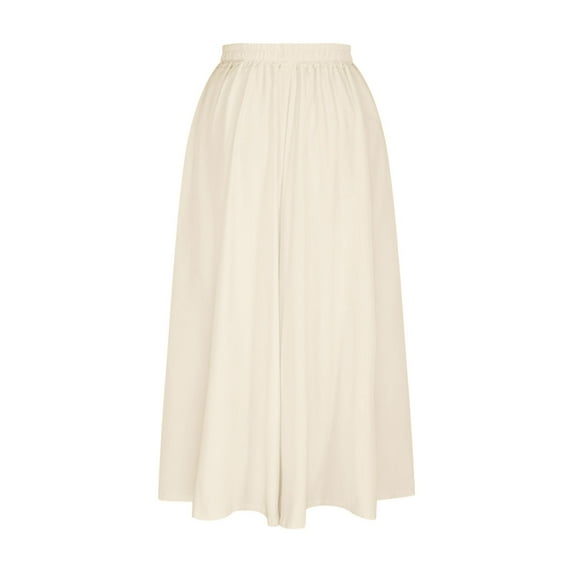 Half Slips For Women Solid Color Under Skirts with Built in Shorts High Waisted Elastic Under Dresses Pleated Slip Skirt Loose Fit Petticoat Summer Dressy Casual Underskirt