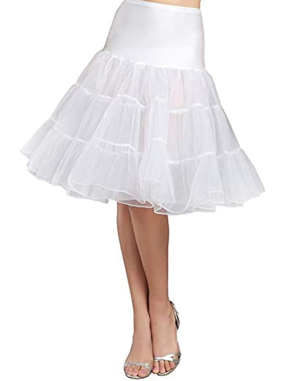 Half Slips for Dresses Crinoline Underskirt Women's White Petticoat Half Slip