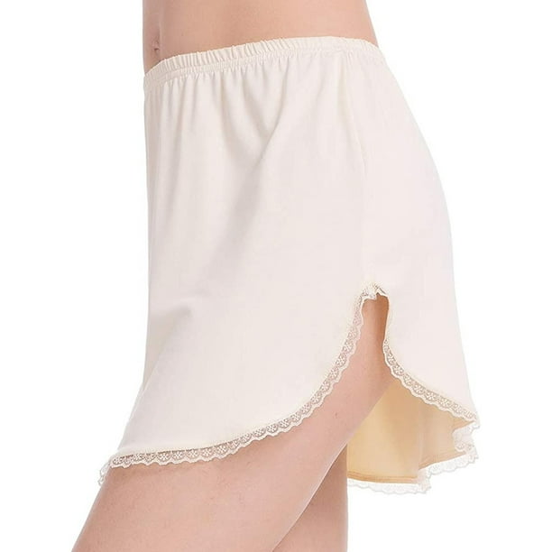 Half Slips for Under Dresses Side Slit Women Lace Trim Underskirts Mini