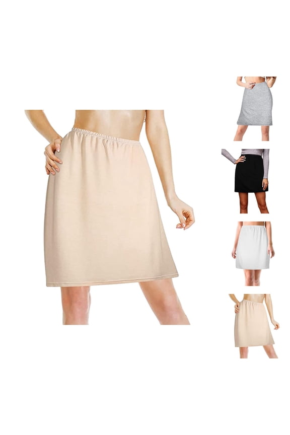 Half for Women Comfortable Basic Plain Soft Modal Elastic Waist Underskirt