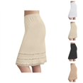 thumbnail image 1 of Half Slips for Women Elastic Waist Lace Hem Knee Length Underskirt Dress Extender, 1 of 6