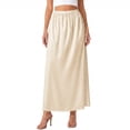 thumbnail image 1 of Half Slips for Women - Elegant Maxi Length Satin Half Slips for Under Dresses, Anti Static Non See Through Lace Trim Elastic Waist for All Occasions, 1 of 8