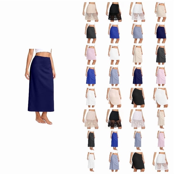 Half for Women Lace Anti Static Navy Underskirt Satin Skirt for Under Dresses