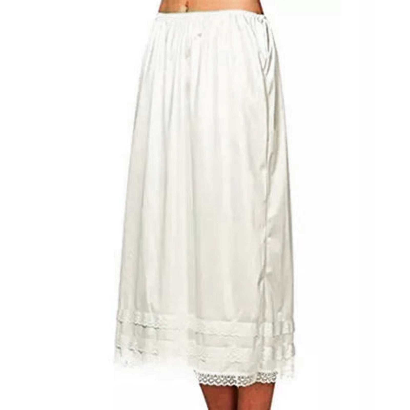 Half Slips for Women Underskirt Dress Extender Lace Trim Knee Length Midi Skirt 27/28 Inch
