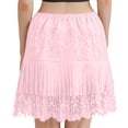thumbnail image 1 of Half Slips for Women Underskirt Dress Lace Hem Layered Ruffle Extender Knee Length Short Skirt, 1 of 5