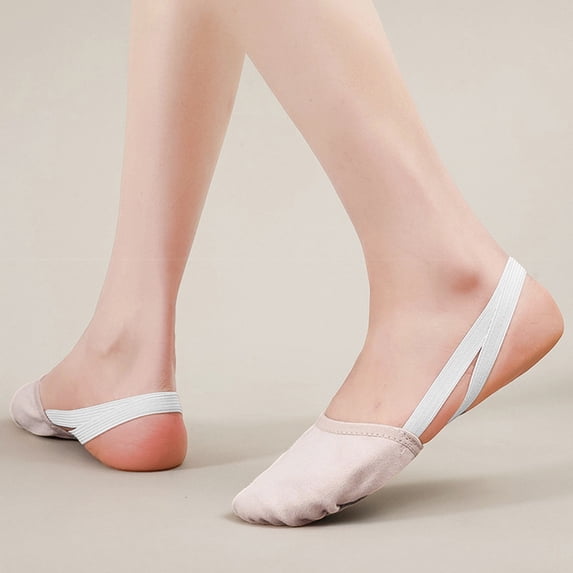 Half Soles Dance Shoes Women Men Canvas Ballet Shoes Turners Dance Shoes Color Beige Size XL