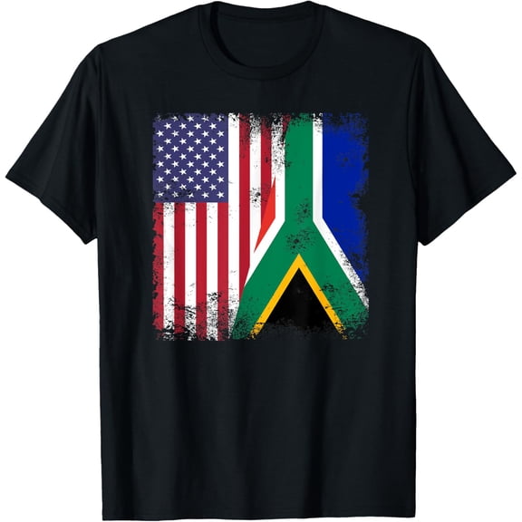 Half South African Flag | Vintage USA Gift T-Shirt