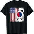 thumbnail image 1 of Half South Korean Flag | Vintage USA Gift T-Shirt, 1 of 4
