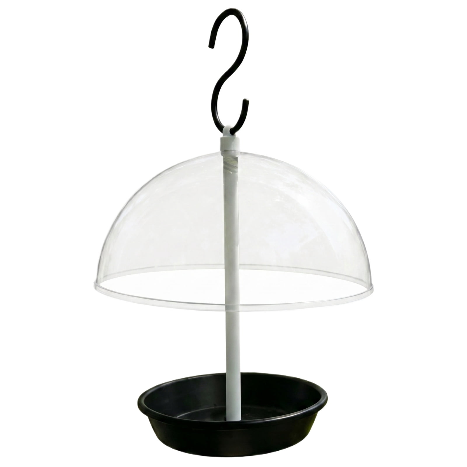 Half Sphere Bird Feeder Outdoor Hanging Feeder Transparent Design for Garden Yard Balcony with Rainproof Base and Metal Hook for Small Birds Feeding and Nature Watching