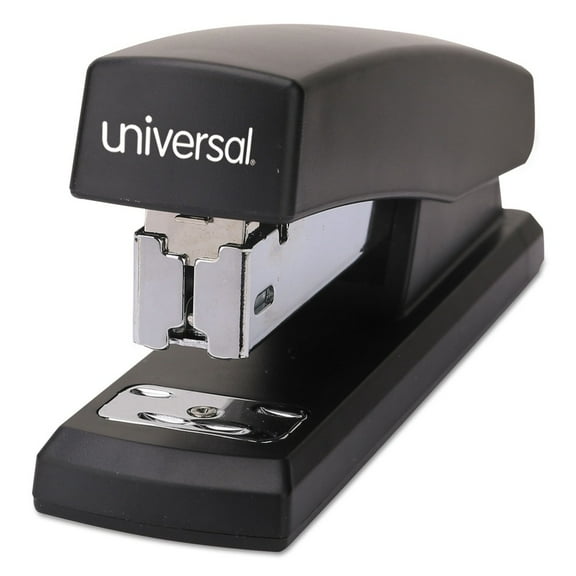 Universal Economy Half-Strip Stapler Fastening Capacity 12 Sheets/20 lb. Black (UNV43119)
