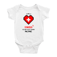 thumbnail image 1 of Half Swiss Is Better Than None Cute Baby Bodysuits (White, 0-3 Months), 1 of 5