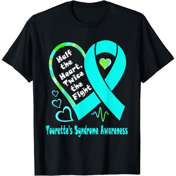 Half The Heart Twice The Fight Tourette's Syndrome Awareness T-Shirt