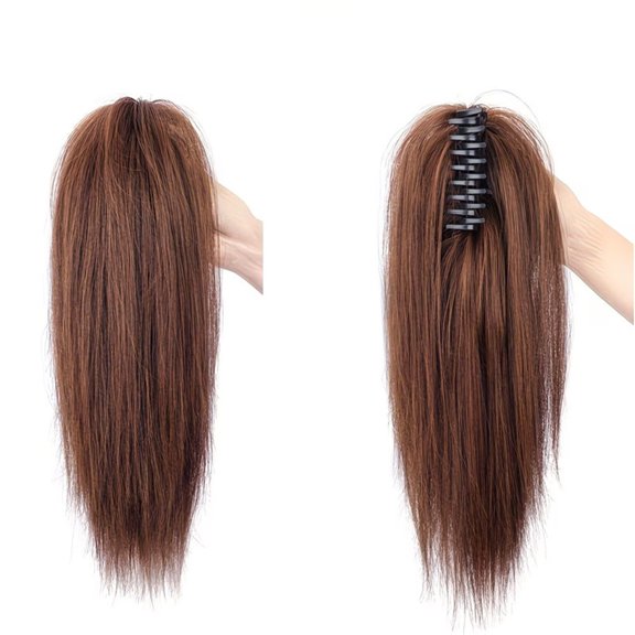 Half Tied Waterfall Long Ponytail Wig For Women Grab And Clip Style Fluffy