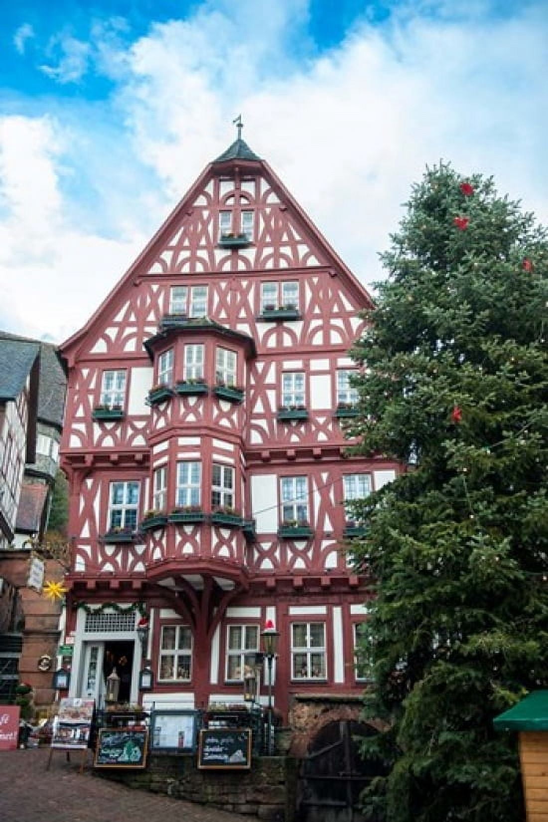 Half-Timber Hotel during Christmas Canvas Art - Jim Engelbrecht DanitaDelimont (15 x 22)