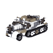 Half-Track Armored Vehicle Building Blocks Set, DIY Assembly Military Carrier Brick Model, Creative Desktop Collectible Building Toy