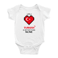 thumbnail image 1 of Half Turkish Is Better Than None Baby Romper Bodysuit For Boy Girl (White, 3-6 Months), 1 of 5