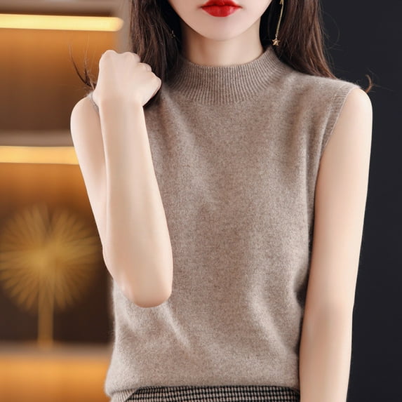 Half Turtleneck Vest Women's Sleeveless Bottoming Shirt Ladies Sweater Vests Long Mens Vests Sweater Boys School Sweater Vest Plaid Sweater for Women Knit Holiday Sweater Vest Men Cute Vests Womens