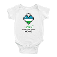 thumbnail image 1 of Half Uzbek Is Better Than None Baby Bodysuit Baby Clothes (White, 6-12 Months), 1 of 5