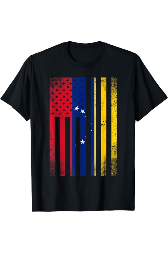 Half Venezuelan Flag | Vintage American Inside Me USA Gift T-Shirt