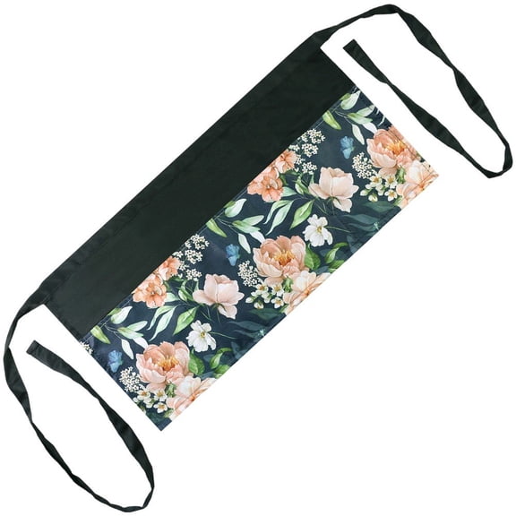 Half Waist Apron, Breathable Garden Half Aprons, Floral Print Apron With 3 Pockets Waitress Apron Kitchen Apron for Baking, Cooking, Gardening