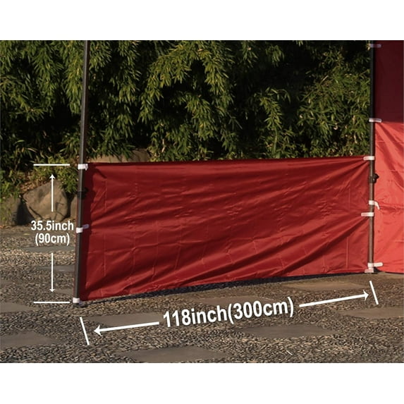 Half Walls for Canopy Tent, 2 Packs, Burgundy