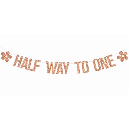 Half Way To One Banner, Wildflower 1/2 Birthday/Happy 6 Months, Spring Floral Theme 6 Months Birthday Party Decorations
