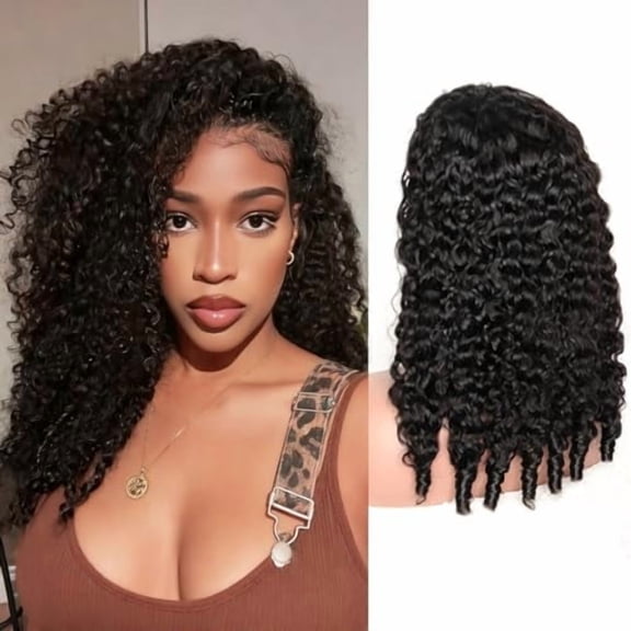 Half Wig Human Hair Burmese Curly Drawstring Seamless Flip Over Wig 250% Density Wear and Go Glueless Wigs Human Hair 3 In 1 Half Wigs for Women Beginner Friendly with Spiral End 22 Inch