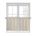 thumbnail image 1 of Half Window Curtain 36 Inches Long, Beige Damask Window Treatment Curtain Drapes, Vintage Country Scroll Floral Patterned Small Tier Curtains for Bathroom Over Sink, 27.5"x36", 2 Panels, 1 of 7