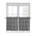 thumbnail image 1 of Half Window Curtain 36 Inches Long, Black White Plaid Window Treatment Curtain Drapes, Modern Simple Buffalo Check Gingham Small Tier Curtains for Bathroom Over Sink, 27.5"x36", 2 Panels, 1 of 7