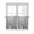thumbnail image 1 of Half Window Curtain 36 Inches Long, Grey Flowers Window Treatment Curtain Drapes, Spring Floral Modern Oil Painting Art Small Tier Curtains for Bathroom Over Sink, 27.5"x36", 2 Panels, 1 of 7