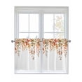 thumbnail image 1 of Half Window Curtain 36 Inches Long, Orange Botanical Window Treatment Curtain Drapes, Watercolor Leaf Fall Thanksgiving Small Tier Curtains for Bathroom Over Sink, 27.5"x36", 2 Panels, 1 of 7