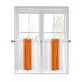 thumbnail image 1 of Half Window Curtain 36 Inches Long, Orange Solid Color Texture Window Treatment Curtain Drapes, Simple Orange Stripes Small Tier Curtains for Bathroom Over Sink, 27.5"x36", 2 Panels, 1 of 7