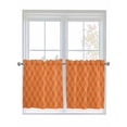 thumbnail image 1 of Half Window Curtain 36 Inches Long, Orange Stripes Window Treatment Curtain Drapes, Simple Geometric Modern Monochrome Small Tier Curtains for Bathroom Over Sink, 27.5"x36", 2 Panels, 1 of 7