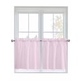 thumbnail image 1 of Half Window Curtain 36 Inches Long, Pink White Stripe Window Treatment Curtain Drapes, Modern Minimalist Geometric Striped Small Tier Curtains for Bathroom Over Sink, 27.5"x36", 2 Panels, 1 of 7