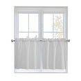 thumbnail image 1 of Half Window Curtain 36 Inches Long, Pure Light Grey Window Treatment Curtain Drapes, Simple Solid Color Small Tier Curtains for Bathroom Over Sink, 27.5"x36", 2 Panels, 1 of 7