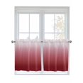 thumbnail image 1 of Half Window Curtain 36 Inches Long, Red Beige Ombre Window Treatment Curtain Drapes, Abstract Modern Art Gradient Small Tier Curtains for Bathroom Over Sink, 27.5"x36", 2 Panels, 1 of 7